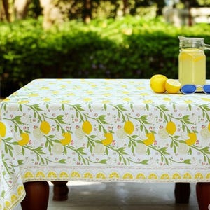 Beautiful Mango Print Floral Tablecloth, Indian Block Print Table Cover, Handmade Table Linen, Dinning Tablecloth, Rectangle Table Cloth