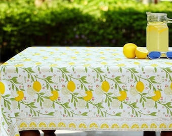 Beautiful Mango Print Floral Tablecloth, Indian Block Print Table Cover, Handmade Table Linen, Dinning Tablecloth, Rectangle Table Cloth