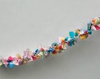 Vibrant Handmade Fabric Scrap Garland for Festive & Creative Décor Handmade Colorful Sari Fabric Garland | Upcycled Indian Boho Rag Tensil