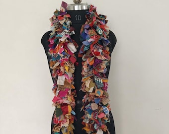 Beautiful Handmade Colorful Sari Fabric Garland | Upcycled Indian Boho Rag Tie Banner  Festive Door Hanging | Eco-Friendly Wall Decor