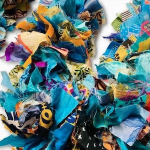 Upcycled Indian Sari Fabric Garland | Handmade Colorful Door Hanging | Boho Festival Decor