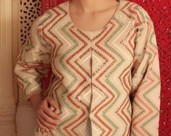Suzani Embroidery Jacket, Winter Wear Jacket Coat, Womens Coat, Suzani Short Jacket, TNT Fabric Suzani Jacket, Robe, Gift For Her