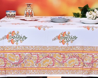 ISAENNE Bohemian Floral Tablecloth - 55x87 Inch Rectangular Linen Blend, Wrinkle Resistant For Dining & Holidays - View #8