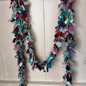 Eco-Friendly Color  Beautiful Handmade Colorful Upcycled Fabric Garland for Festive & Bohemian Spaces