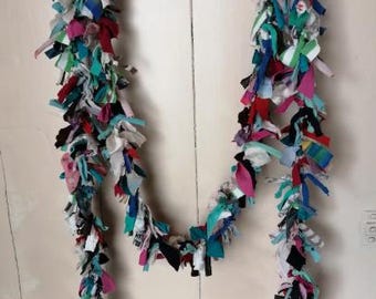 Eco-Friendly Color  Beautiful Handmade Colorful Upcycled Fabric Garland for Festive & Bohemian Spaces