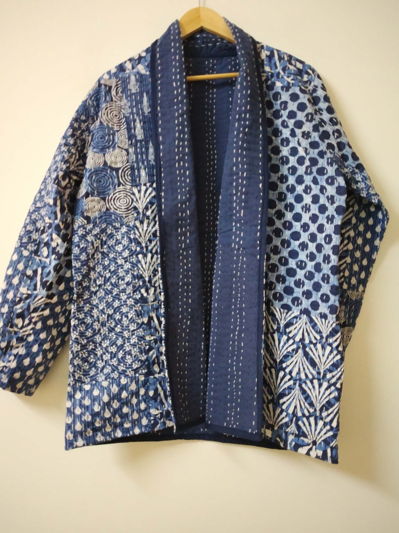 Patch Kantha Jacket Reversible Hand Quilted Jacket Indian - Etsy