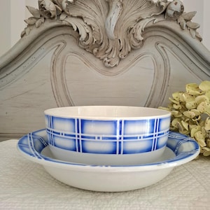 Antique Sarreguemines earthenware serving dishes
