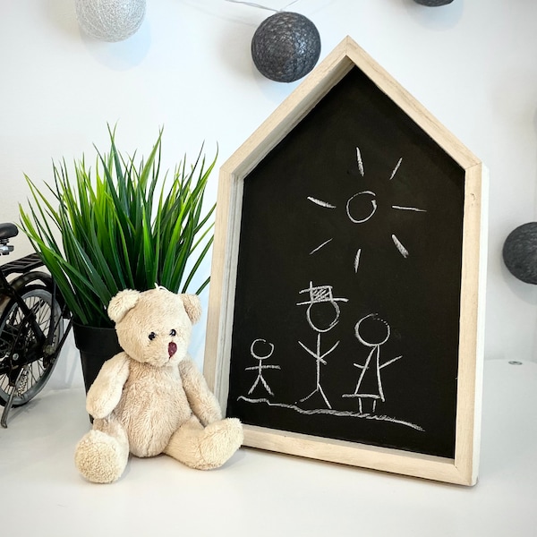 Kleinkind Kreidetafel Haus | Montessori Tafel | İmaginative Zeichnung Spielzeug