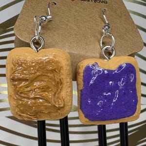 Peanut butter & Jelly food themed earrings