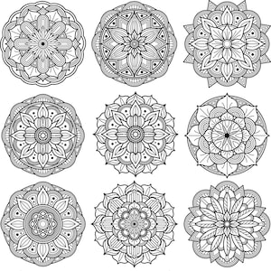 250 Svg Dxf Mandala Ornamenten Lasergegraveerde Vectorbestanden