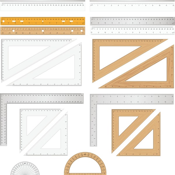 24 Linear Rulers SVG Dxf Files for Laser Cut Engrave Wood laser cut projects