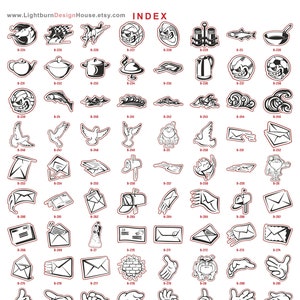 Lot de 689 stickers porte-clés magnétiques Dxf pour gravure laser avec ligne de coupe Saint-Valentin animaux chevaux voitures camions mains aigles papillon