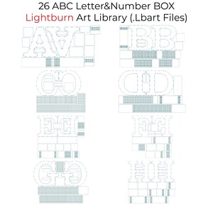 3D Alphabet & Number Box SVG DXF Files for Lightburn Laser Cut, 3mm ...