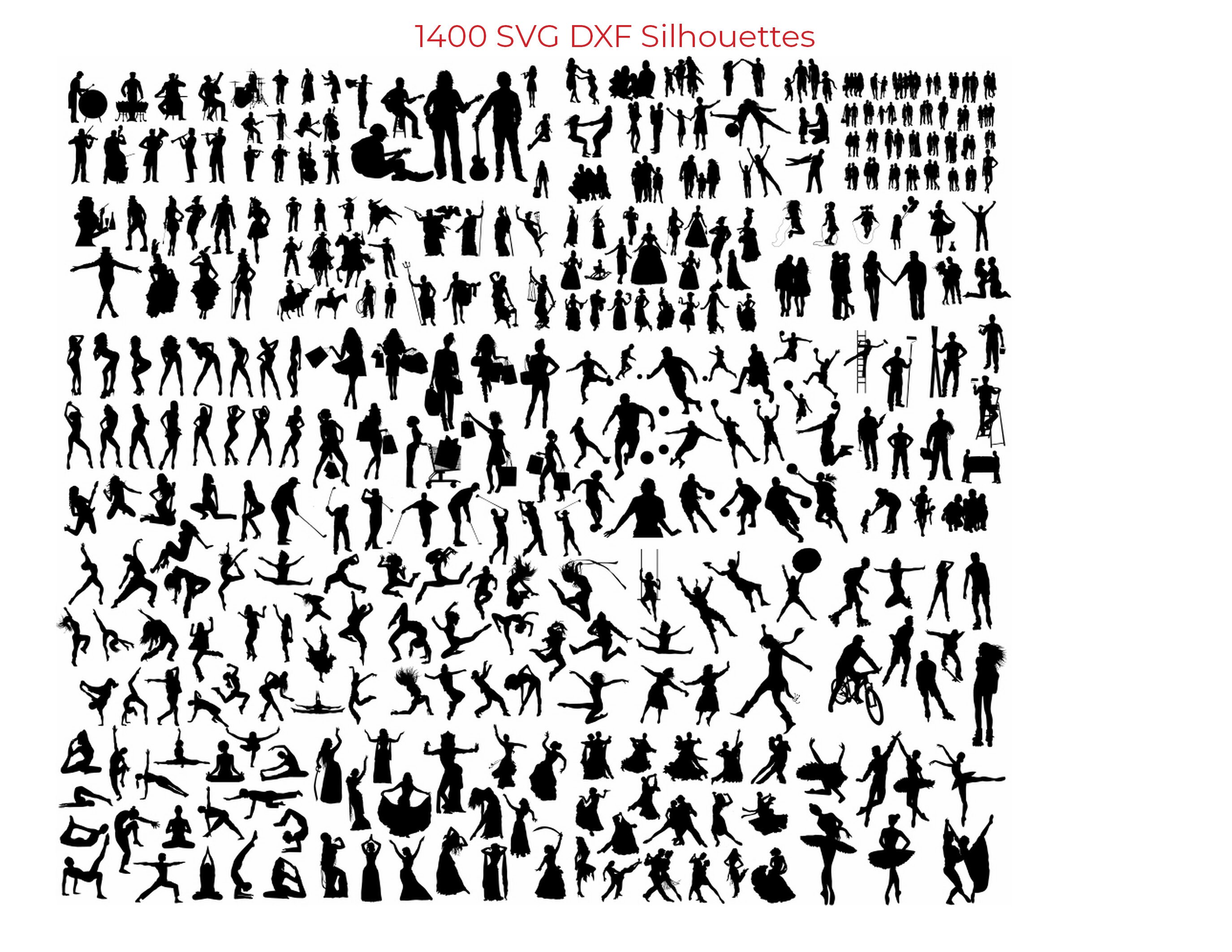 1400 SVG DXF Silhouette Bundle for Laser Engrave, Sport Dance People ...