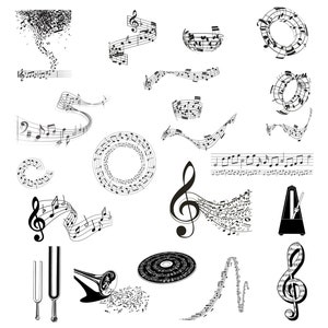 22 Svg Dxf Music Notes Bundle for Laser Engrave