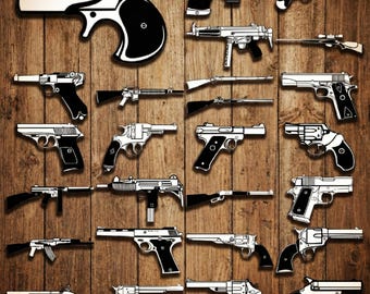 300 SVG DXF Weapon Gun Rifle Knife Silhouette Bundle for LightBurn, Laser Engrave Cut Files, CNC Cricut Digital Download