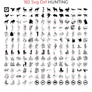 182 Svg Dxf Hunting Bundle for Laser Engrave with Index