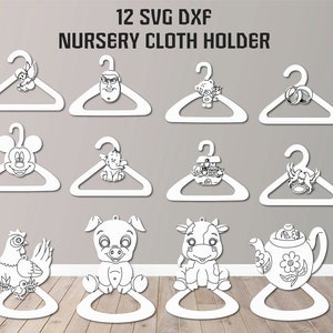 12 Svg Dxf kinderkamerkleding jas kinderkamerkleding beer vogel olifant engel schattige dieren