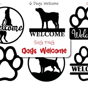 Pacote de patas de cachorro de boas-vindas SVG PNG para corte a laser, gravação Lightburn, decalque de arte de parede, decoração de parede para Cricut Silhouette