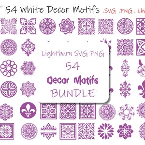 54 Svg Png bundel Decor bruiloft uitnodigingskaart patronen voor Cricut silhouet Lasergesneden graveren, Lightburn Lbart-bestand