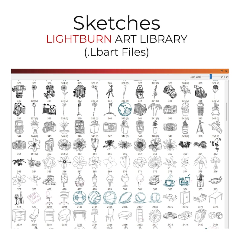 Lightburn Design Library 7000 Sketches Lightburn Art Library LBART Files for Laser Engrave Cut ...