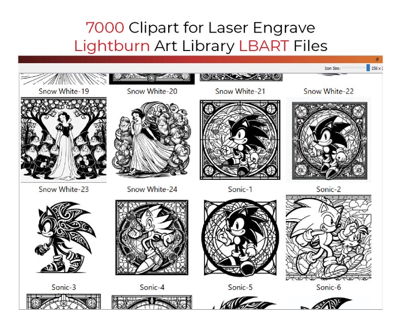 Lightburn Design Library 7000 JPG Clipart Designs Lightburn Art Library LBART Files for Laser ...