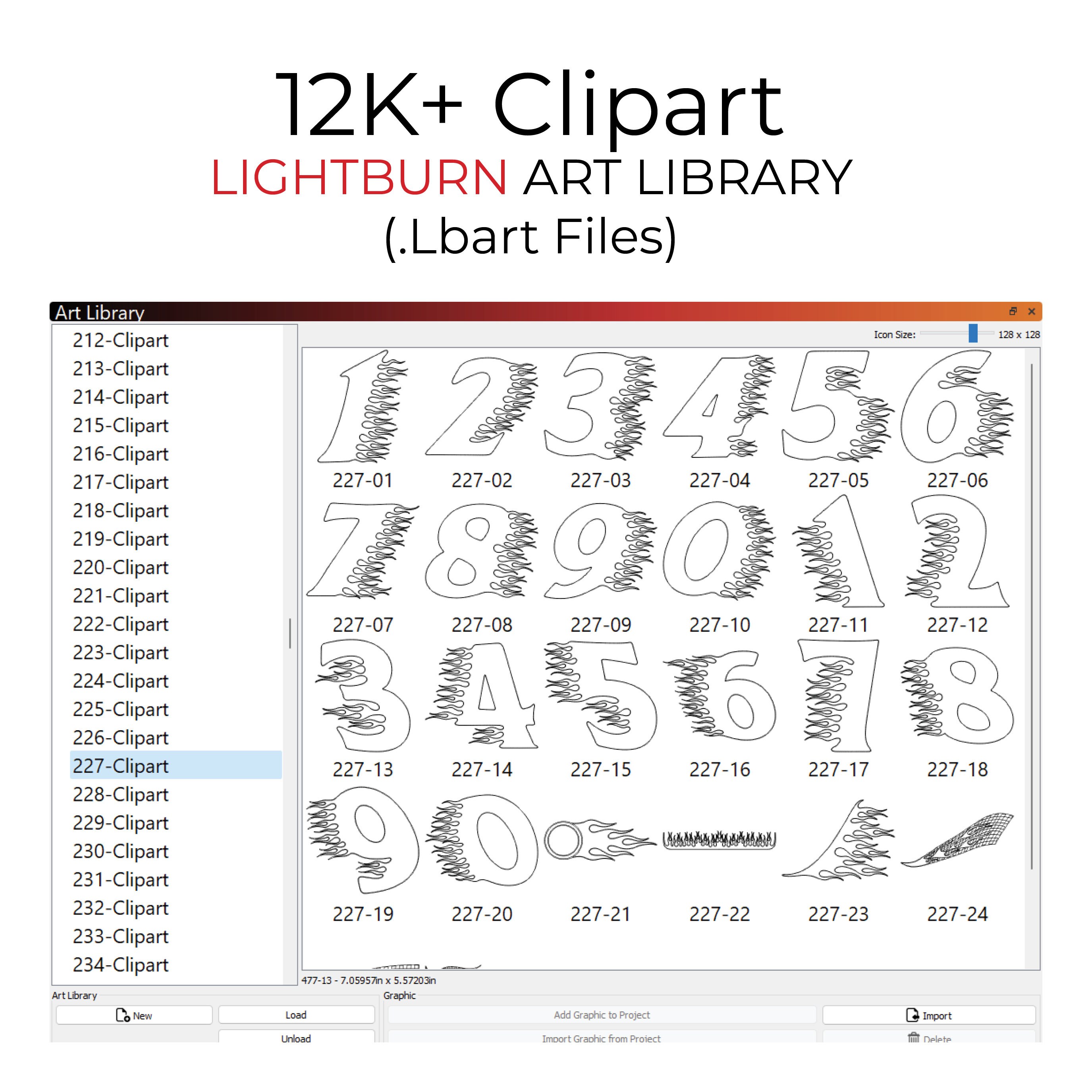 12K Clipart Lightburn Art Library LBART SVG DXF Files for Laser Engrave ...