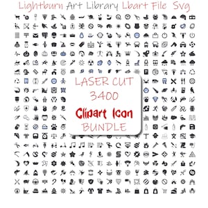 3400 SVG Vectoral Clipart Icons Lightburn Art Library for Laser Cut Engrave Cricut Cut