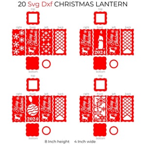 20 Svg Dxf Christmas Candle Holder Tea Light Lantern Bundle for Laser Cut Engrave Library, Wood Laser Cut Projects