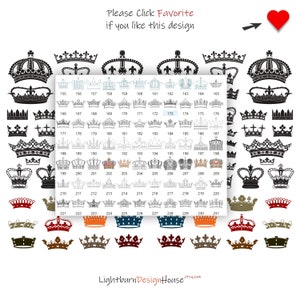 500 Crowns Laser Lightburn Art Library Files (.Lbart) Crown Bundle, Queen Crown, King Crown, Princess Royal Crown