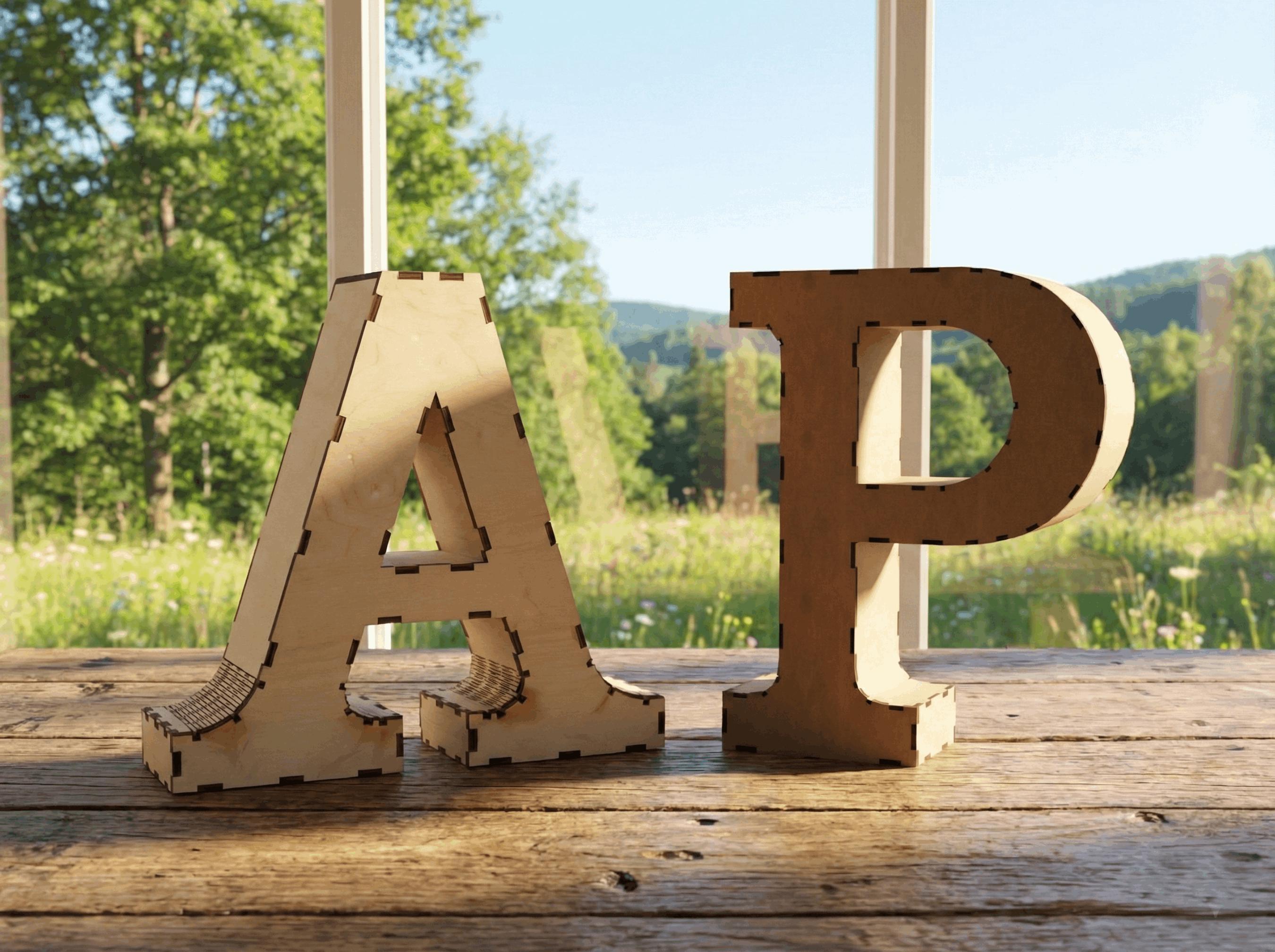 3D Alphabet & Number Box SVG DXF Files for Lightburn Laser Cut, 3mm ...
