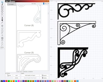 400 Eckenmuster Grafiken LightBurn Art Bibliothek, LBART Dateien für Lasergravurschnitt, dekoratives CNC Design Bundle