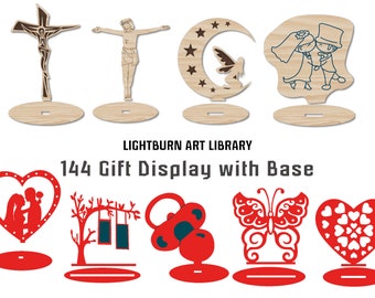 144 Laser Cut Display Designs: Wood, Acrylic, Plexiglass (Lbart File)