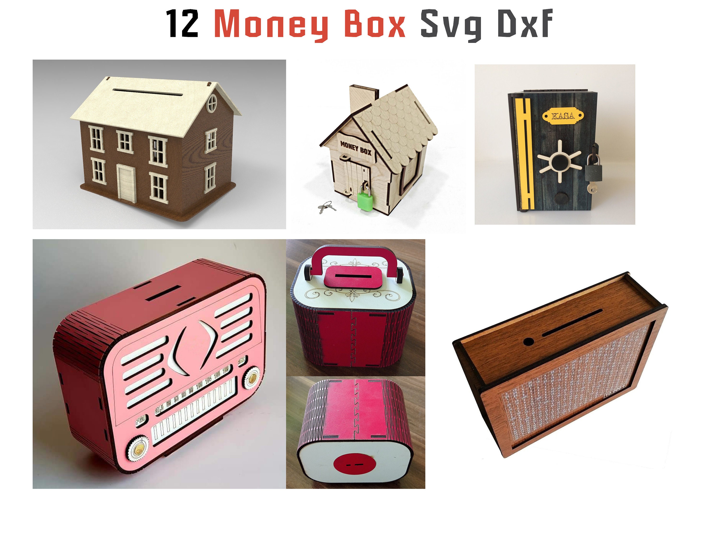 Money House Box DXF SVG File for Laser Cut Engrave Library Etsy Canada