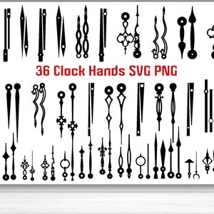 36 SVG DXF Movable hour and minute hand Pointer for Wall Clockwise Face Bundle File for Cricut Silhouette Laser Metal Wood Cut Engrave