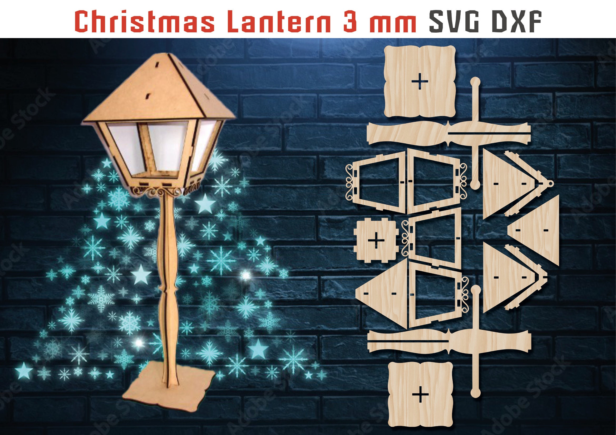 Wood Lantern, Laser Cut Floor Night Lamp Graphic by atacanwoodbox ·  Creative Fabrica