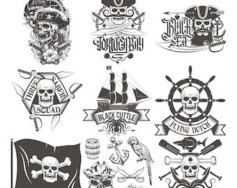 100 SVG Dxf Pirate Bundle for Lightburn Laser Engrave