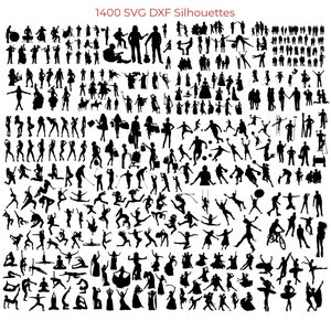1400 SVG Dxf Sport Dance People Vehicle Animal Silhouettes Bundles for Laser Engrave