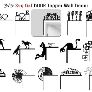 315 Svg Dxf Door Corner Topper Bundle Wall Decor Frames Wood Metal Laser Cut Engrave Silhouette Cricut Love Valentine Home Room Corners