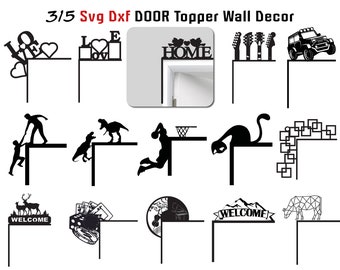 315 Svg Dxf Door Corner Topper Bundle Wall Decor Frames Wood Metal Laser Cut Engrave Silhouette Cricut Love Valentine Home Room Corners