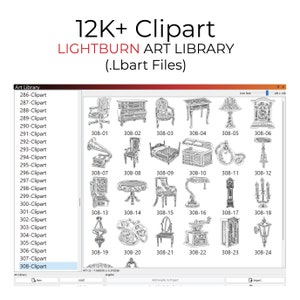12K Clipart Lightburn Art Library LBART SVG DXF Files for Laser Engrave ...