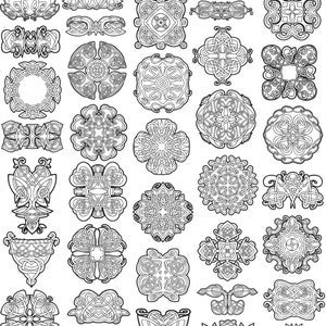 151 SVG Dxf Celtic Pattern Ornament Bundle Laser Engrave Silhouette