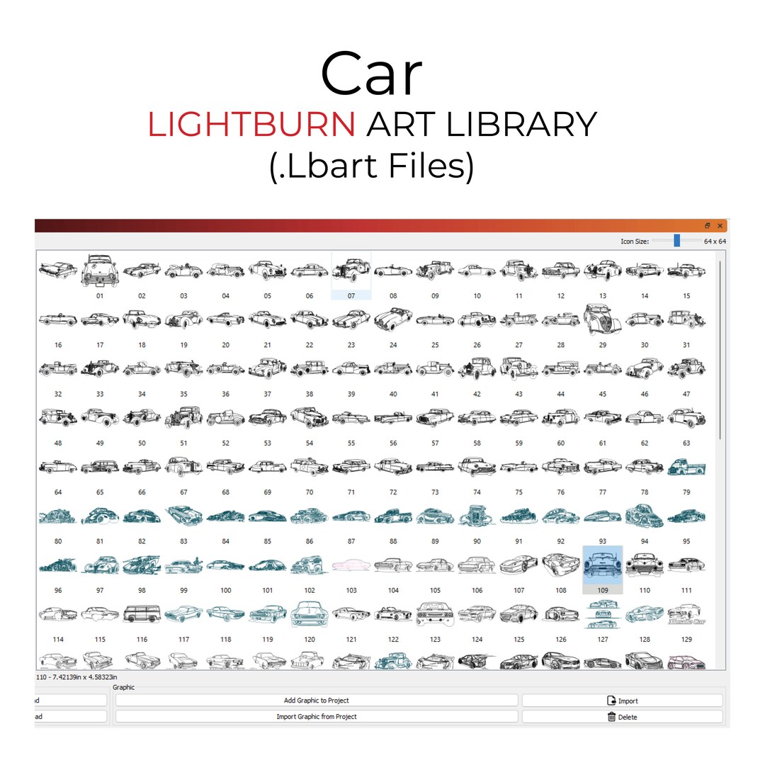 Car Retro Classic Lightburn Art Library (.lbart) Files Cliparts ...