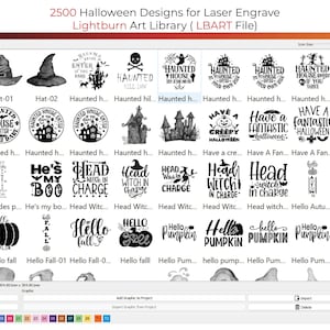 2500 Halloween Clipart Designs Lightburn Art Library (.Lbart) Files for Laser Engrave