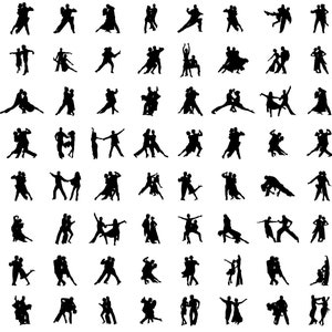 176 SVG Dxf ダンサー タンゴ ダンス シルエット バンドル レーザー彫刻用