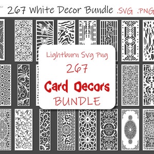 267 Svg Png Bundle Black&White Decor Panel Bookmark Patterns for Cricut Silhouette Invitation Card Cut Engrave, Tumbler Template Lbart File