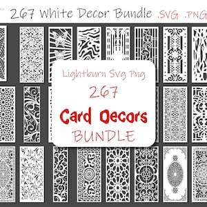 267 Svg Png Bundle Black&White Decor Panel Bookmark Patterns for Cricut Silhouette Invitation Card Cut Engrave, Tumbler Template Lbart File