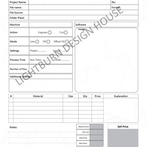 365 Seite Laser Cut Projekte Tracking Logbuch Pdf Printable Template Lightburn Xtool