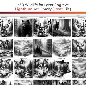 430 Wildlife Lightburn Art Library (.Lbart)-bestand voor lasergravure