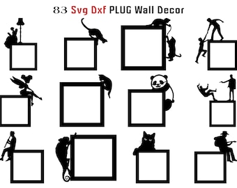 83 Light Plug & Switch Cover SVG DXF Files, Whimsical Wall Decor Border Frames for Laser Cut, CNC Cricut Silhouette Digital Download